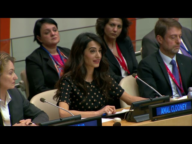 Amal Clooney addresses the United Nations