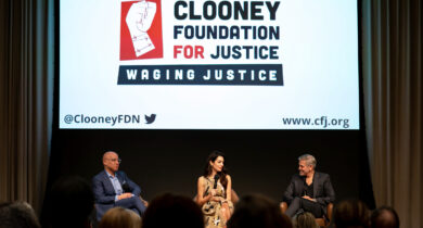 Darren Walker, President of the Ford Foundation, and Amal and George Clooney
