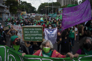 Demonstration for the decriminalization of abortion in Caracas on September 28, 2021