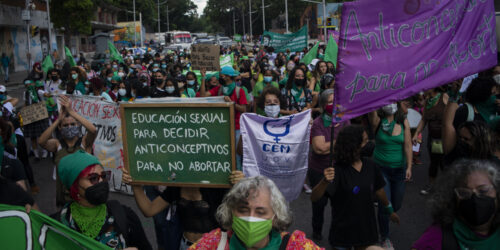 Demonstration for the decriminalization of abortion in Caracas on September 28, 2021
