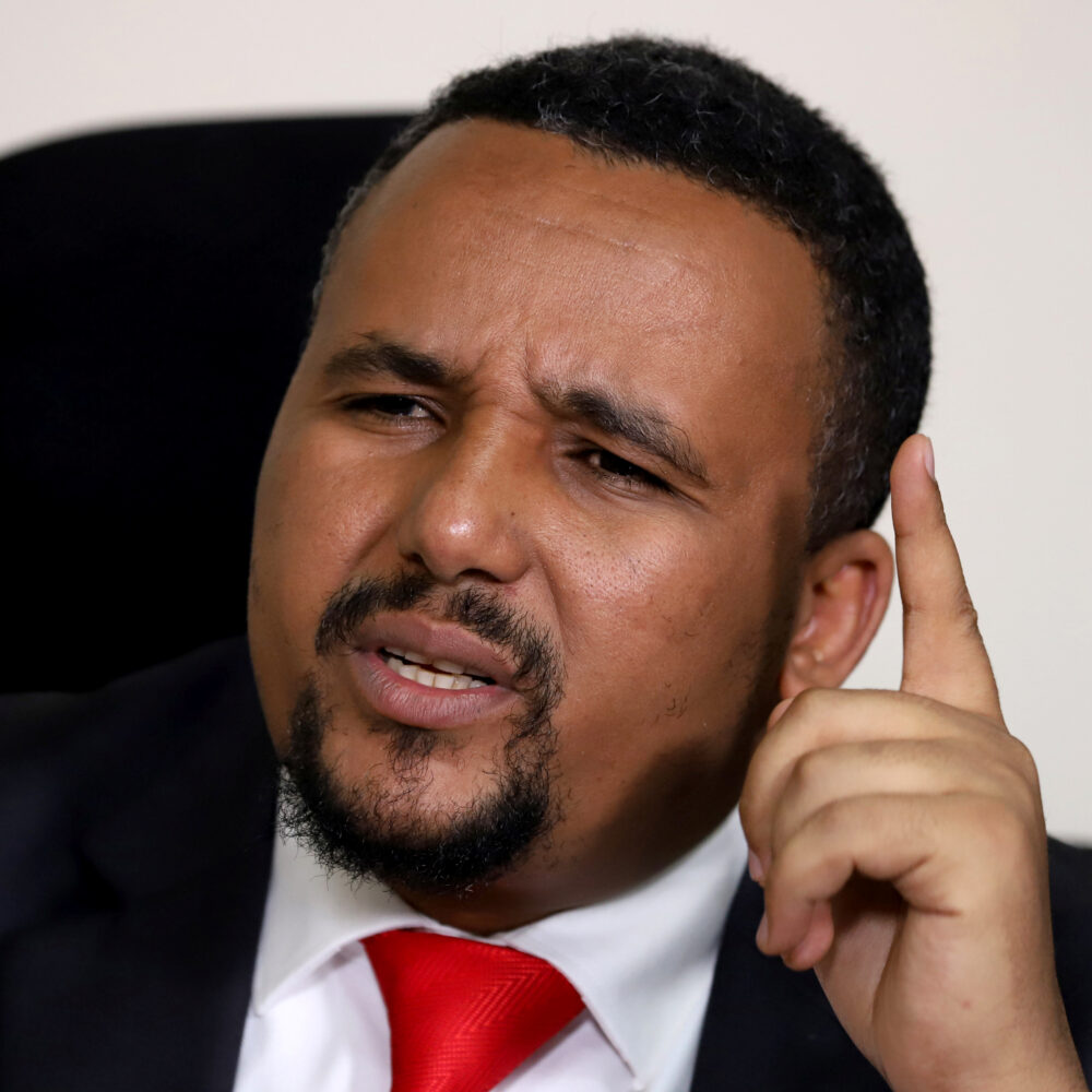 Jawar Mohammed, an Oromo activist and leader of the Oromo protest speaks during a Reuters interview