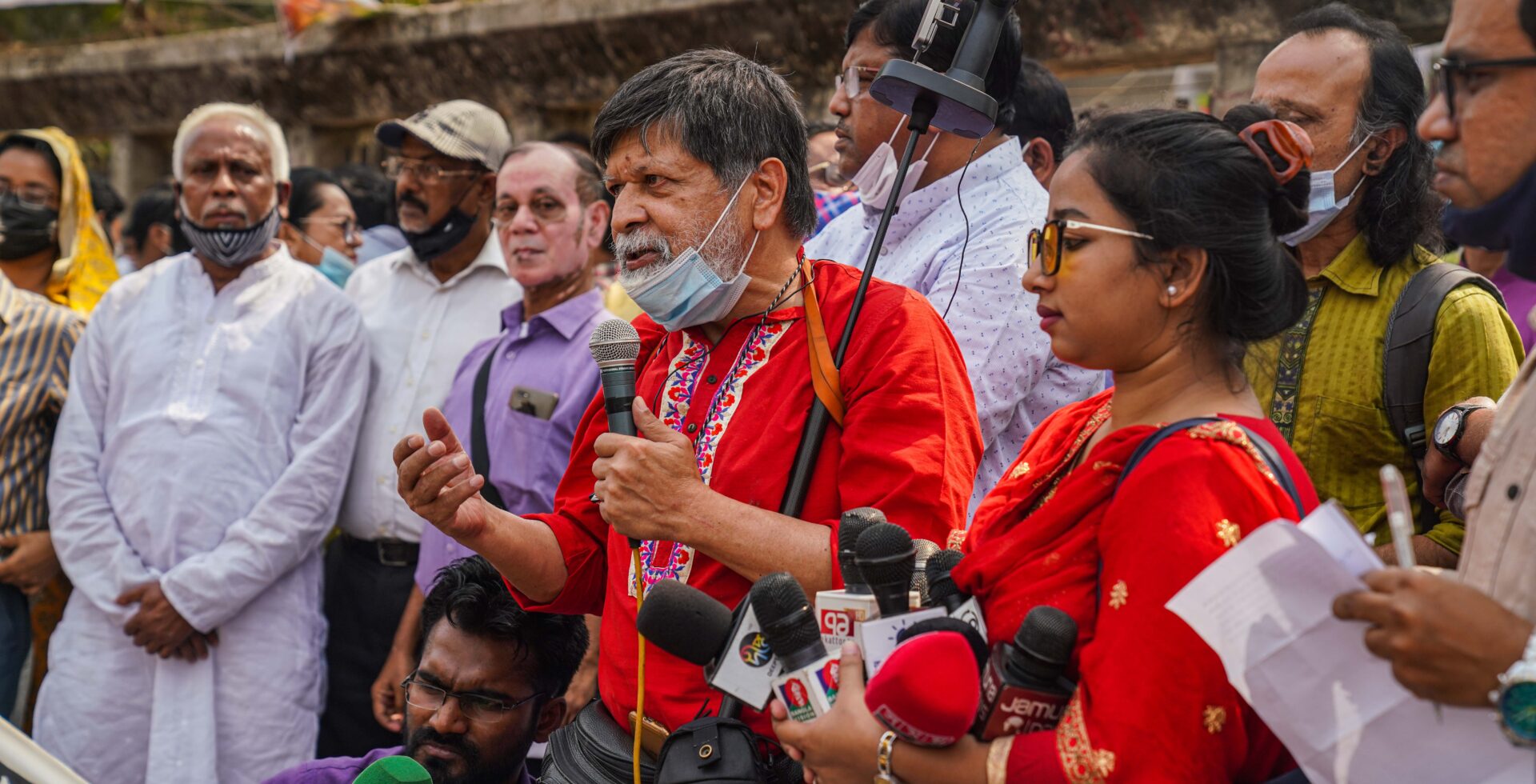Shahidul Alam Bangladeshi photojournalist, teacher and social activist take part in a citizens' rally in Bangladesh