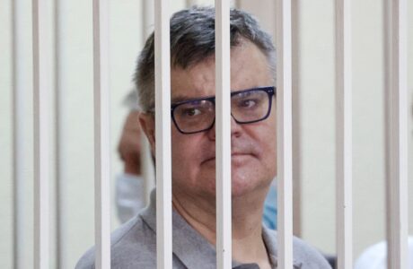 Viktor Babariko behind bars in court