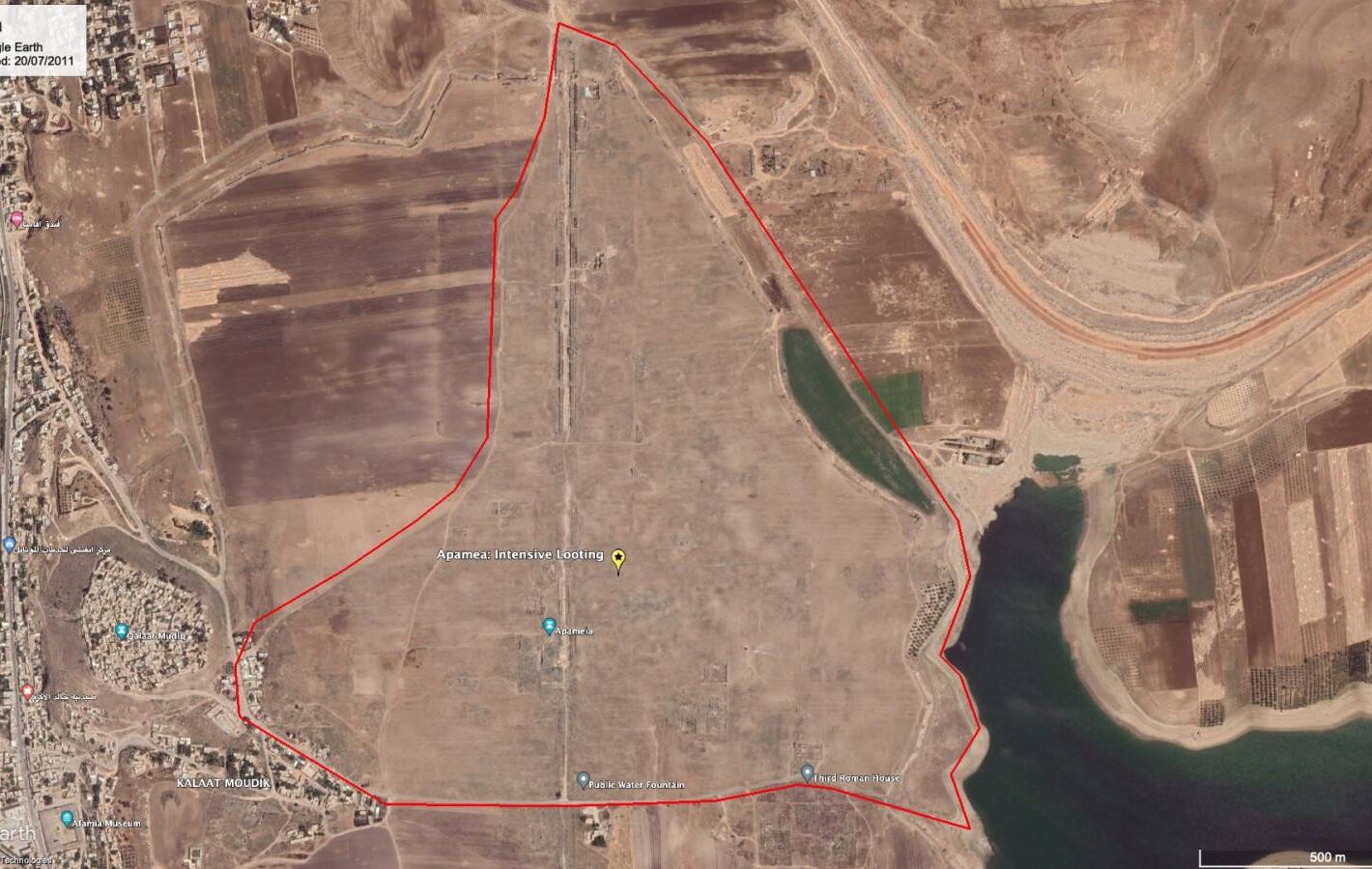 Satellite image of Apamea in Syria