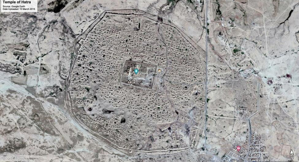A screenshot showing the location of the Temple of Hatra