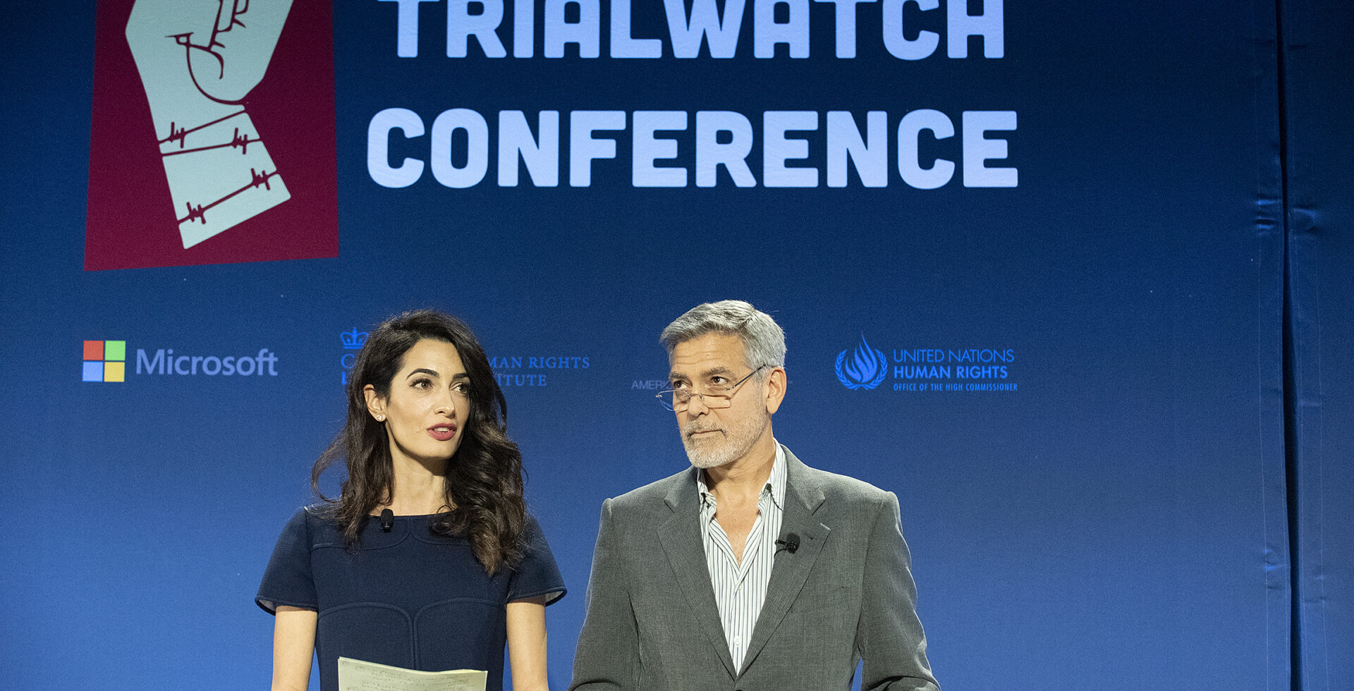 CFJ Co-Founders George and Amal Clooney at the TrialWatch Conference