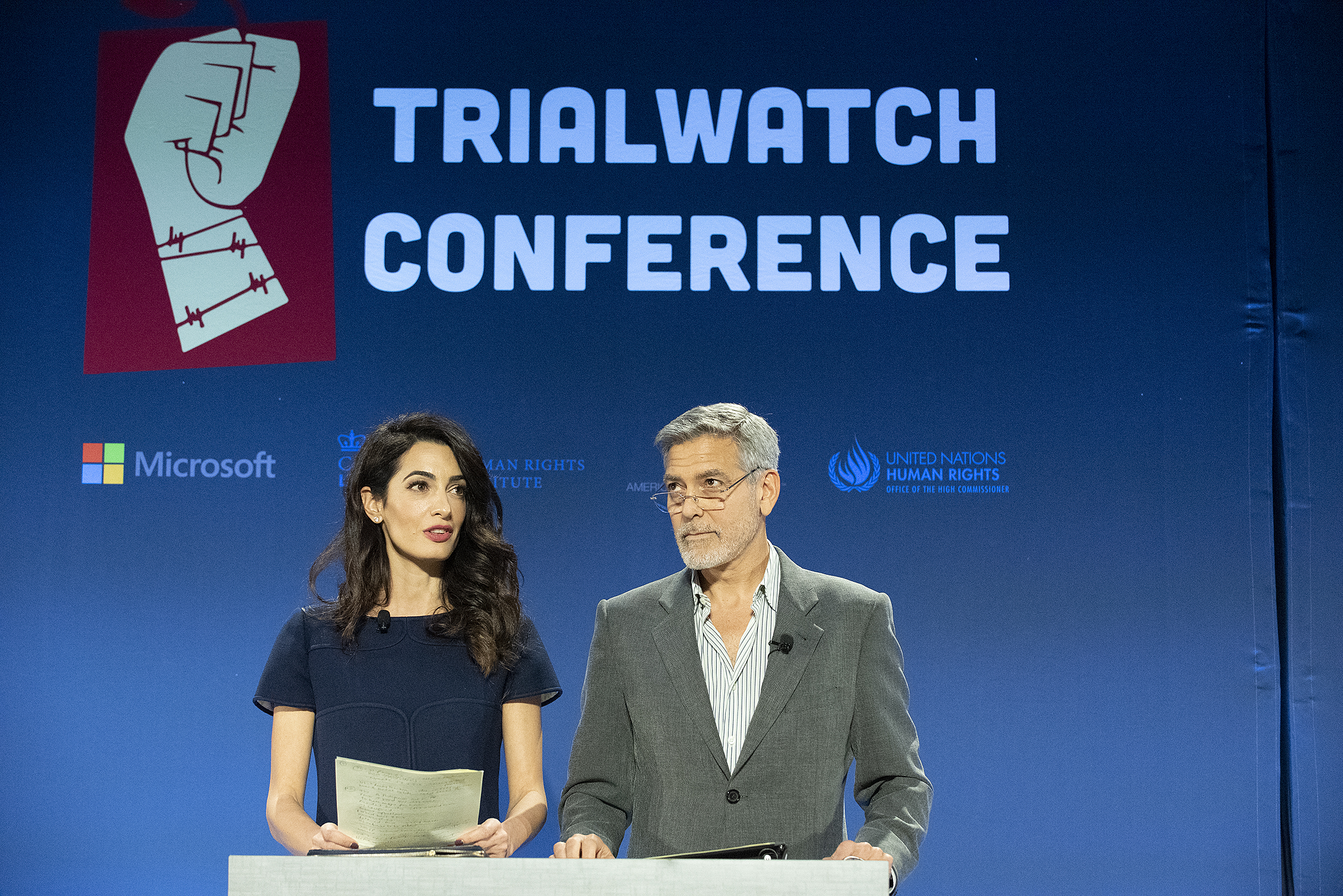 CFJ Co-Founders George and Amal Clooney at the TrialWatch Conference