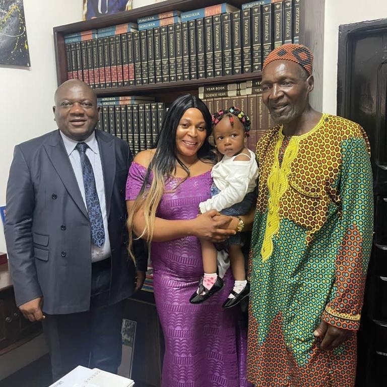 Antoinette Kongsa with her son and two others after she was released from prison