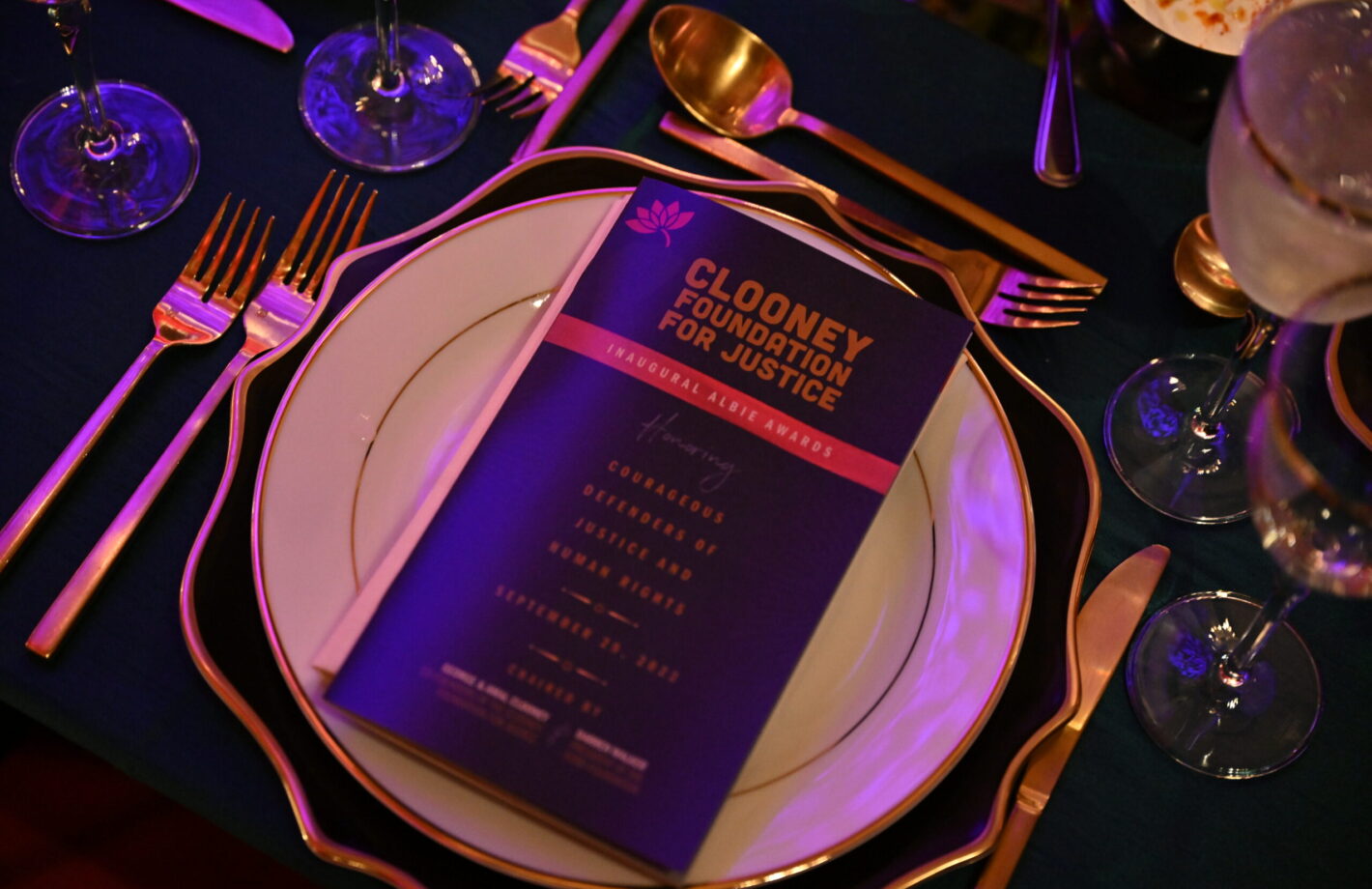 The table setting at the New York Public Library on the day of the inaugural Albies ceremony