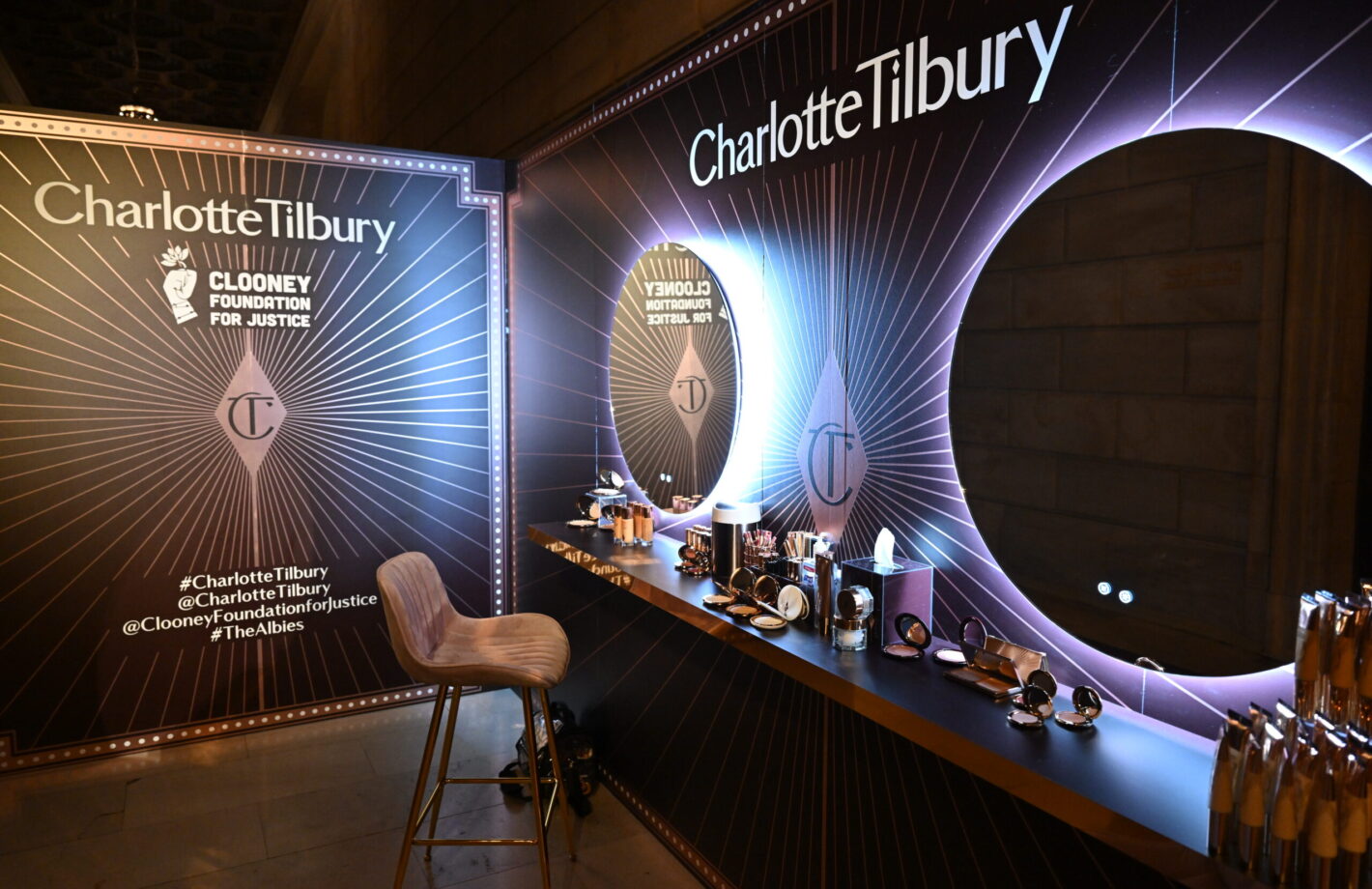 Charlotte Tilbury Beauty's makeup station at the inaugural Albies ceremony