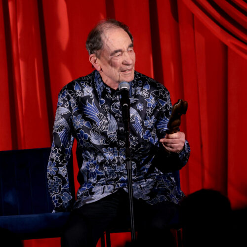 Honoree Justice Albie Sachs speaks onstage at the Clooney Foundation For Justice Inaugural Albie Awards at New York Public Library on September 29, 2022 in New York City.